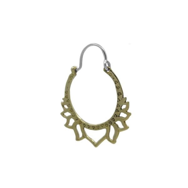 
                  
                    EAR-BRASS Solid Brass Small Lotus Hoop
                  
                