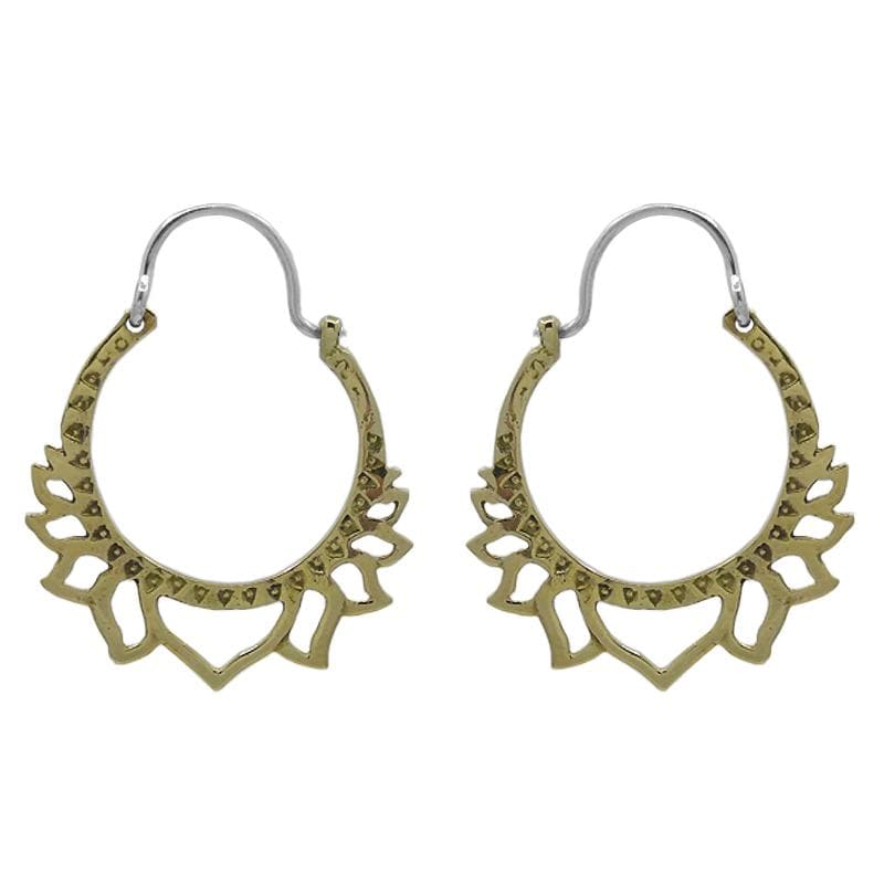 
                  
                    EAR-BRASS Solid Brass Small Lotus Hoop
                  
                