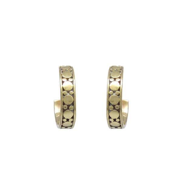 EAR-BRASS Solid Brass Small Polka Dot Hoop