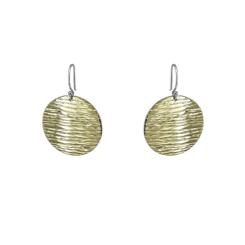 EAR-BRASS Strata Collection – Large Solid Brass Dangle Earrings