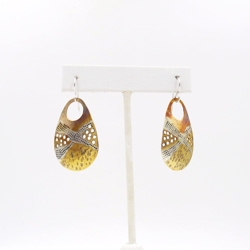 EAR-BRASS TEXTURAL BRASS EARRING