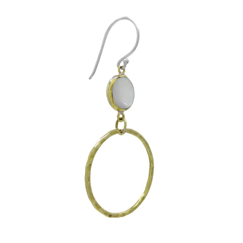 
                  
                    EAR-BRASS Textured Solid Brass with Mother of Pearl Earring
                  
                