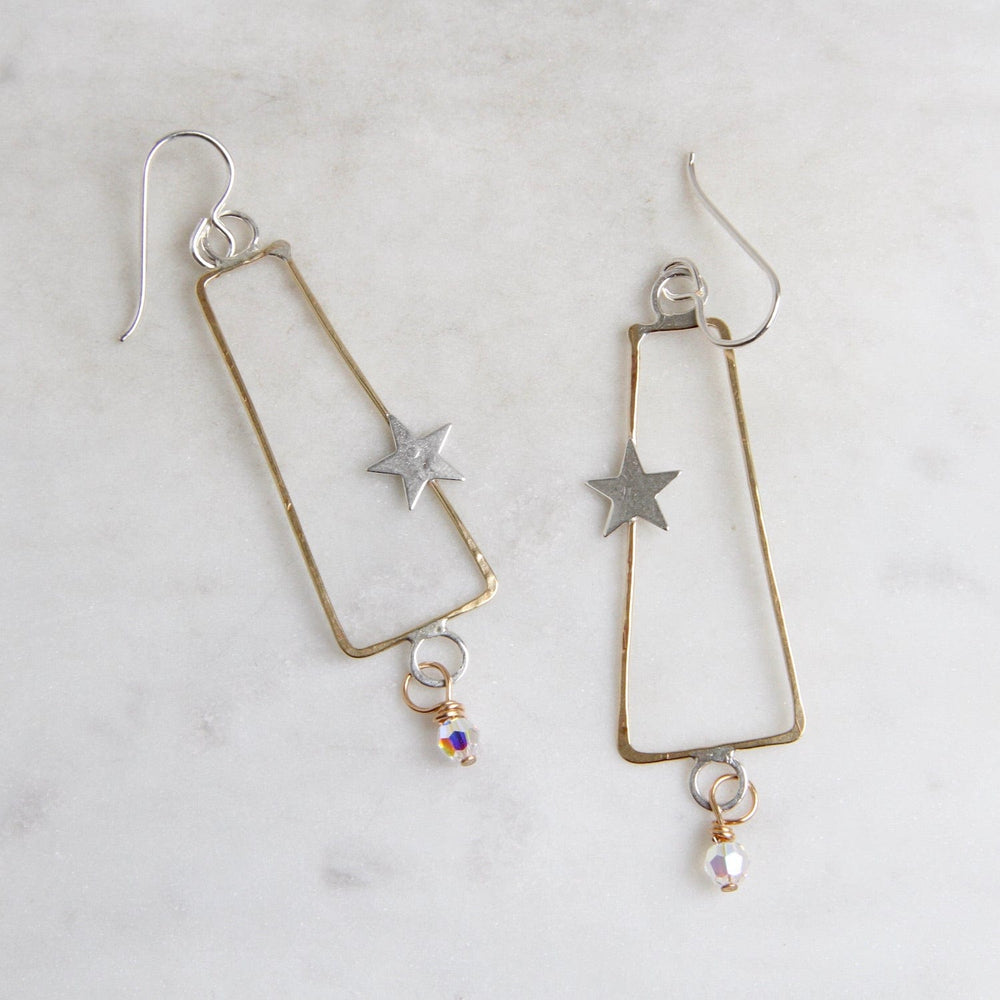 
                  
                    EAR Brass Trapezoid with Sterling Silver Star Earring
                  
                