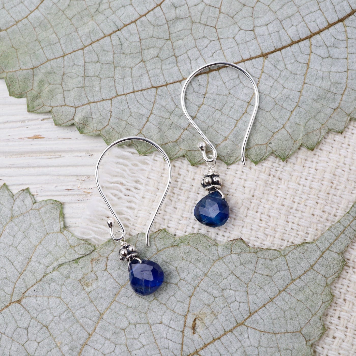 EAR Bright Blue Kyanite Tiny Silver Earring