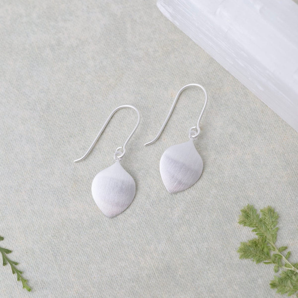 
                      
                        EAR Brushed Sterling Silver Leaf Shape Drop Earrings
                      
                    