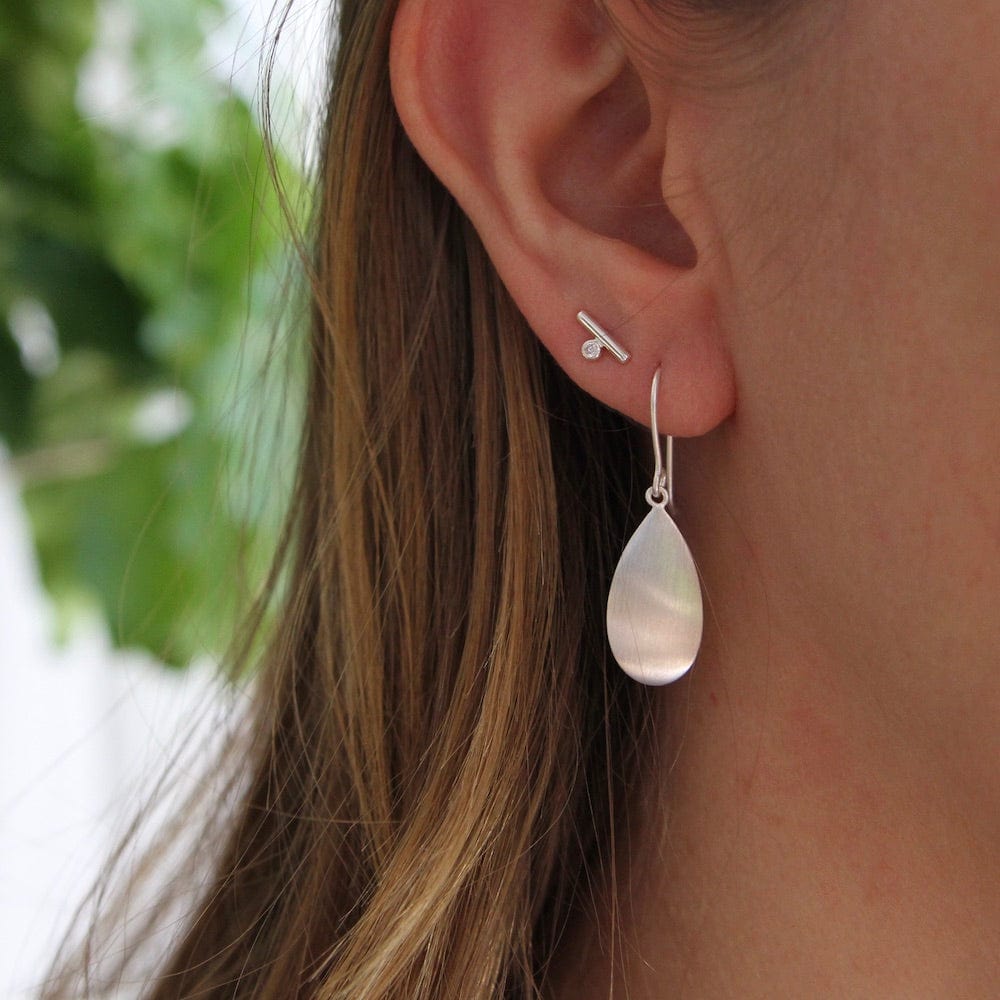 
                      
                        EAR Brushed Sterling Silver Medium Puffed Drop Earring
                      
                    