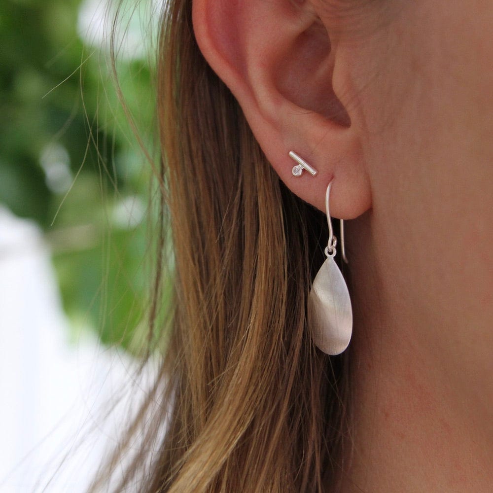 
                      
                        EAR Brushed Sterling Silver Medium Puffed Drop Earring
                      
                    