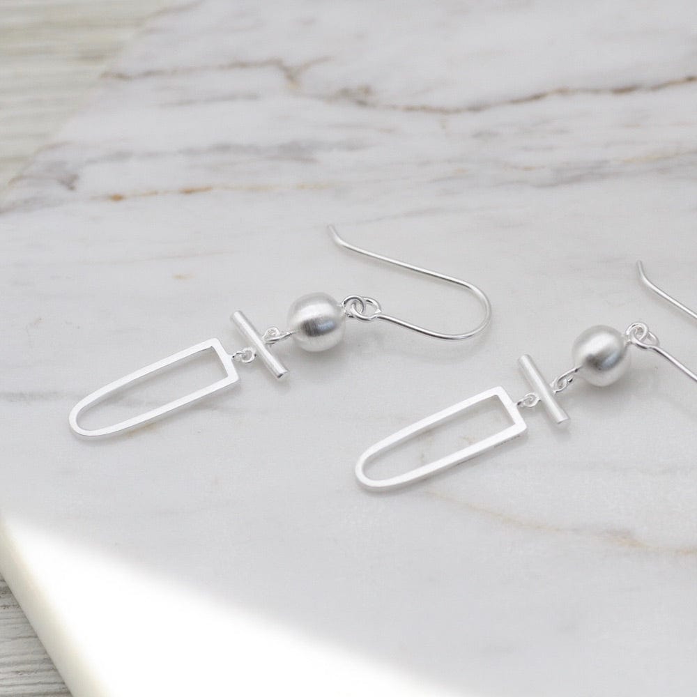 
                      
                        EAR Brushed Sterling Silver Mod Shapes Drop Earrings
                      
                    