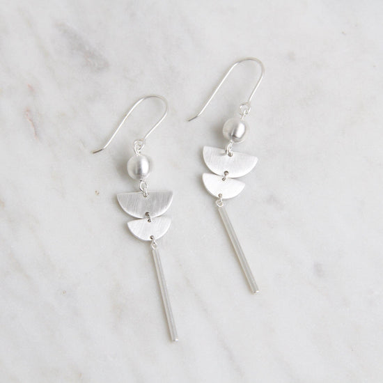 Load image into Gallery viewer, EAR Brushed Sterling Silver Mod Shapes Earring
