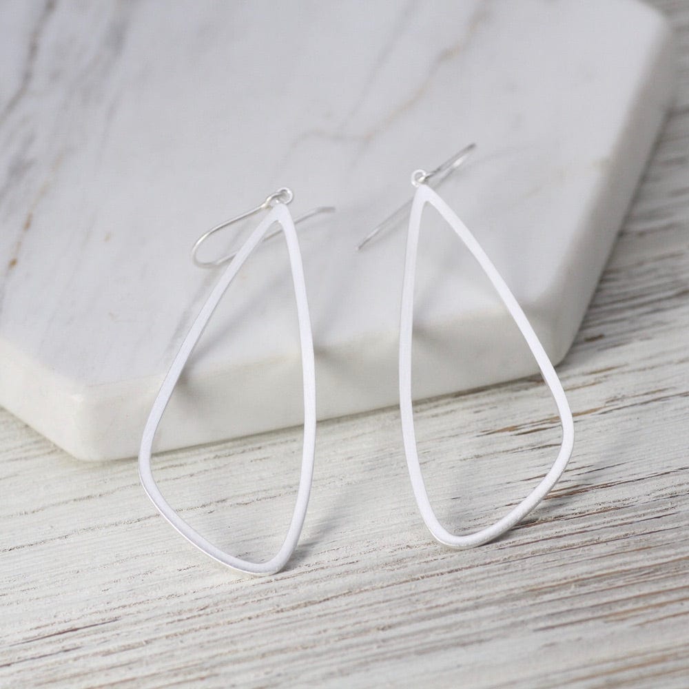 EAR Brushed Sterling Silver Wing Shape Earring