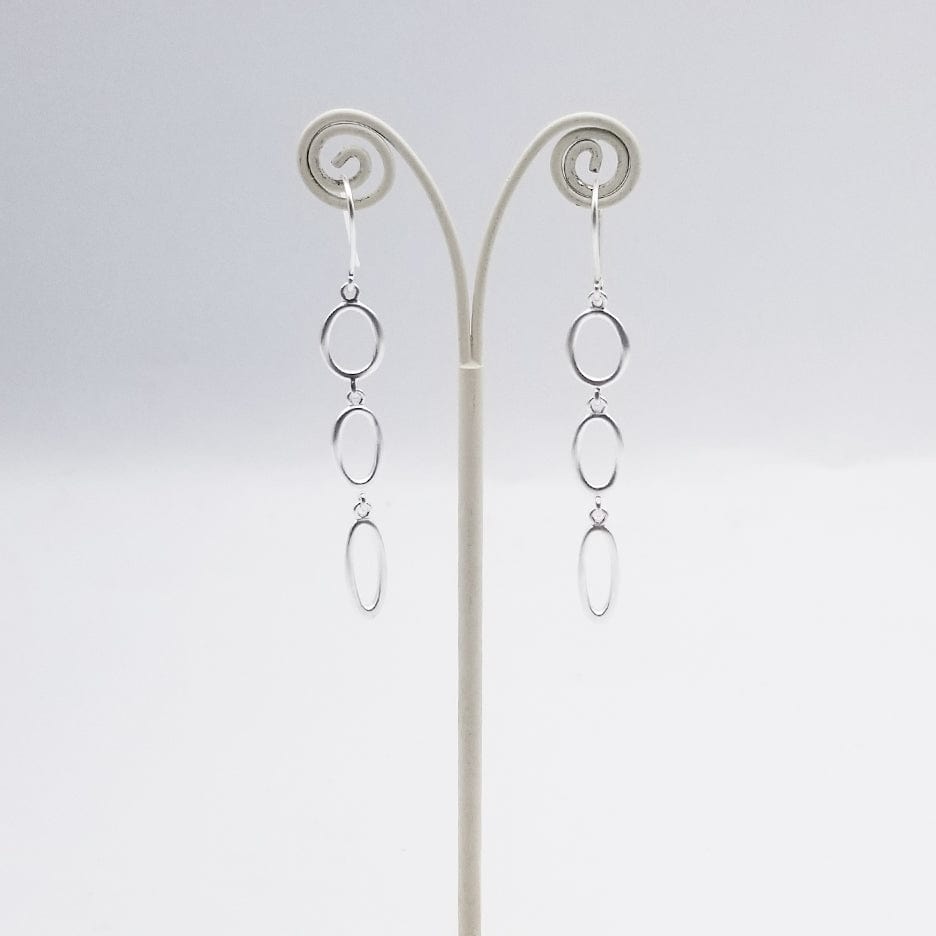 EAR Brushed Sterling Three Organic Shapes Earring