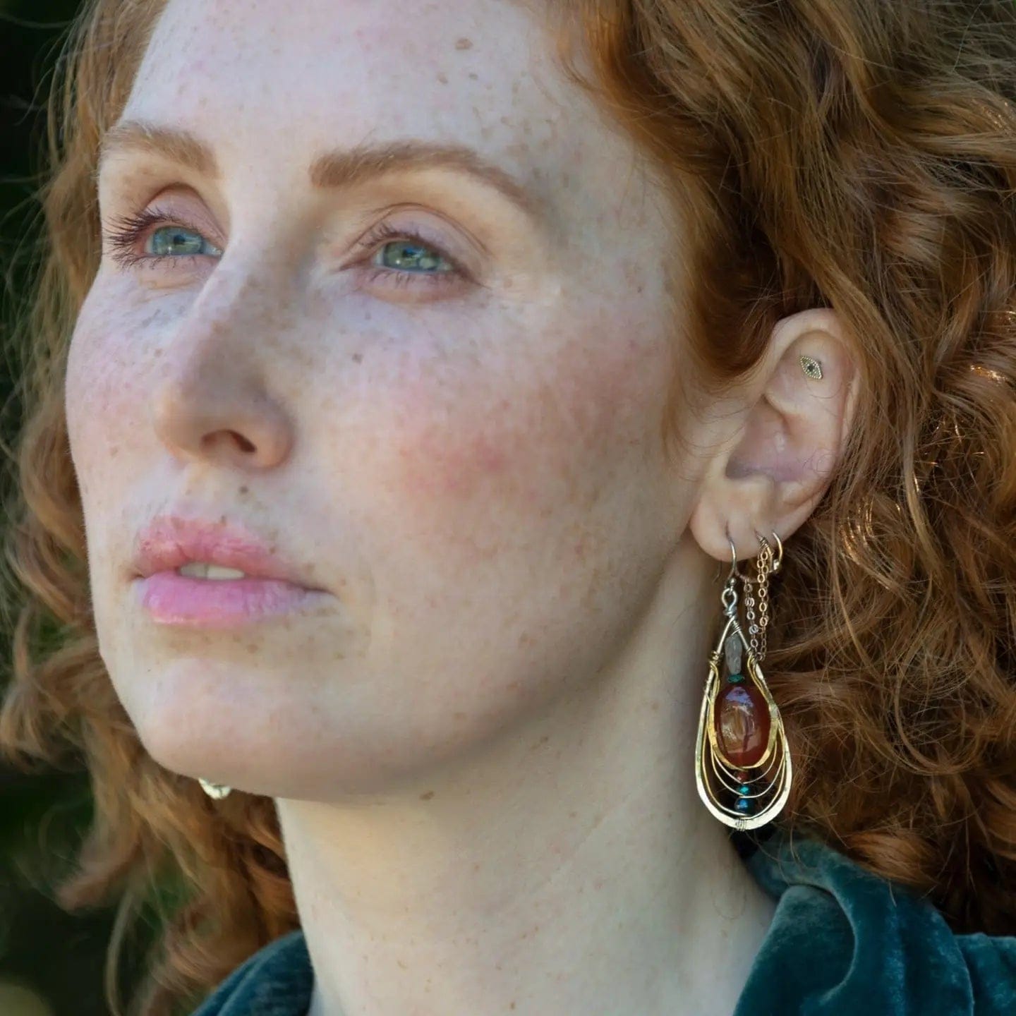 EAR *Carnelian Crest Earrings