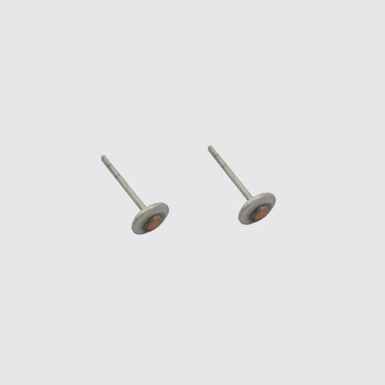 EAR Centered Copper Dot Tiny Silver Earring