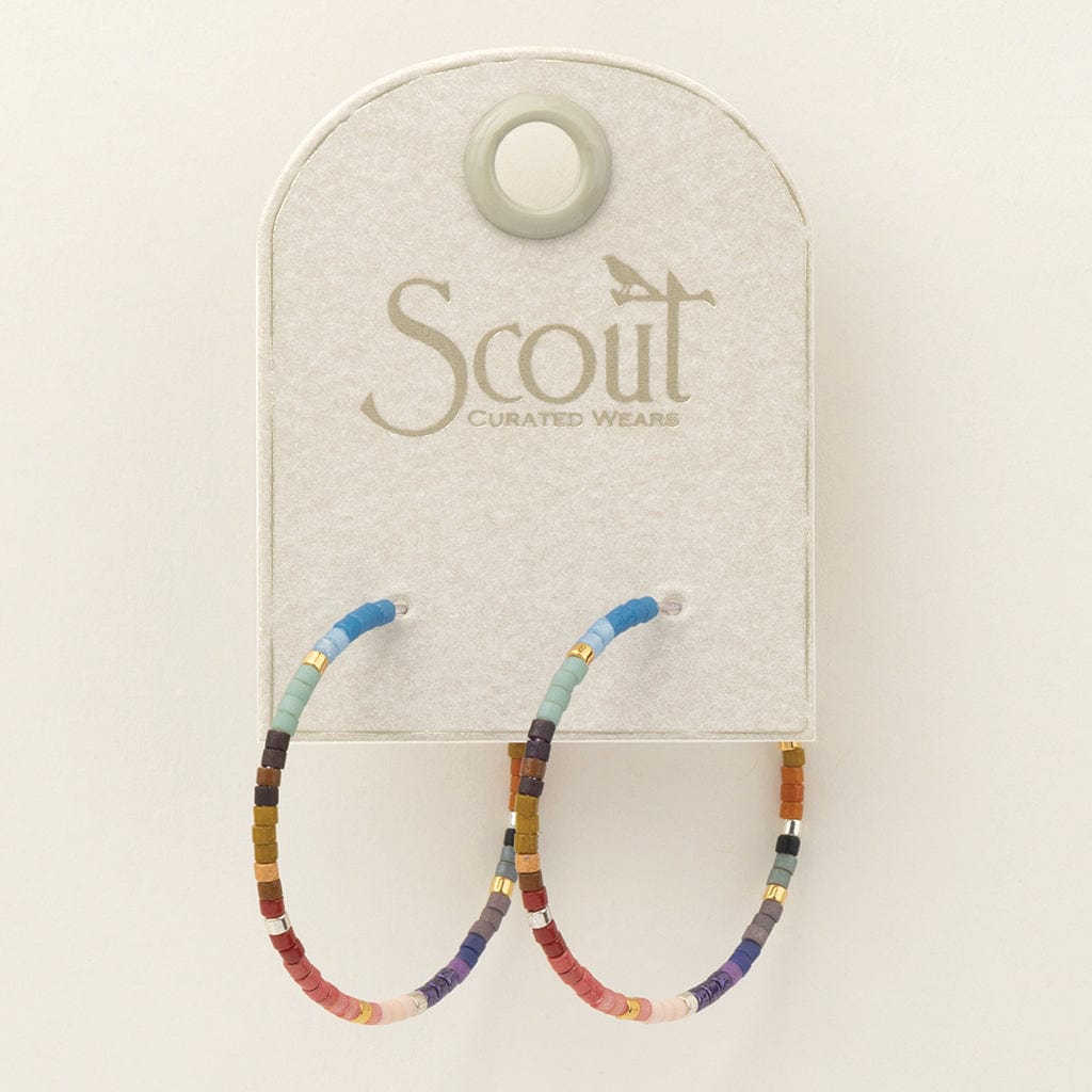 EAR Chromacolor Miyuki Small Hoop - Dark Multi/Silver