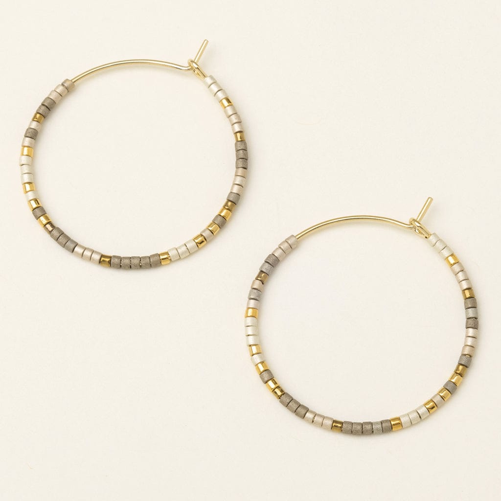 EAR Chromacolor Miyuki Small Hoop - Pewter Multi/Gold