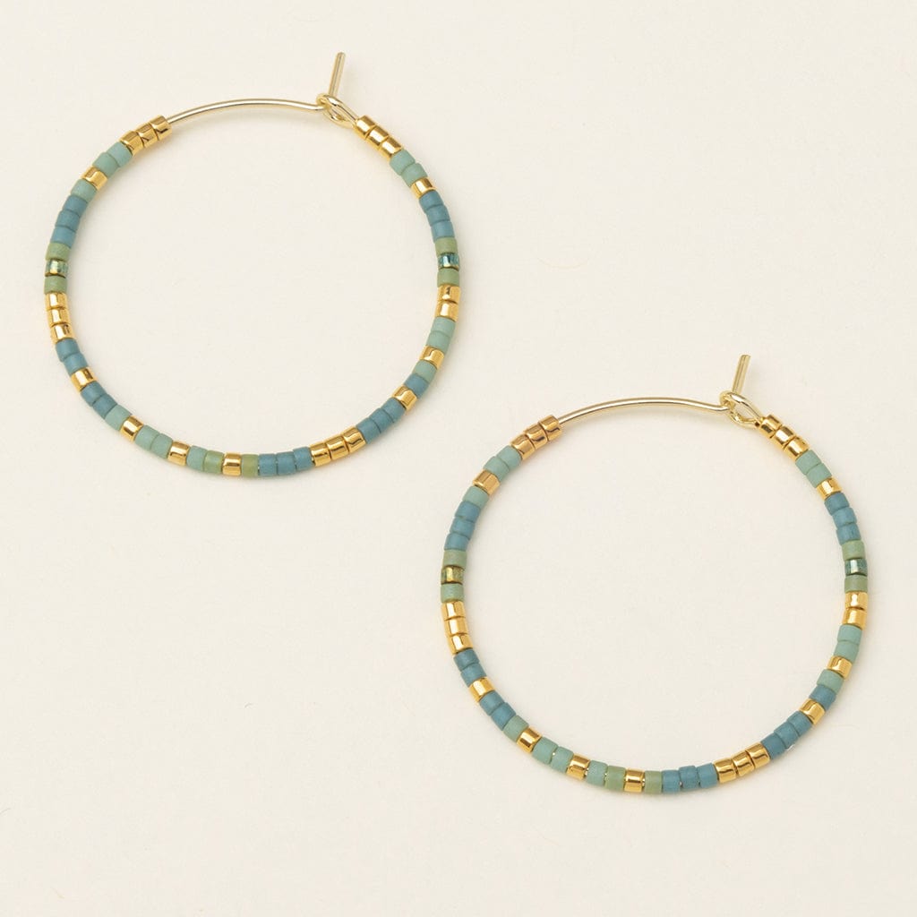 EAR Chromacolor Miyuki Small Hoop - Turquoise Mint/Gol