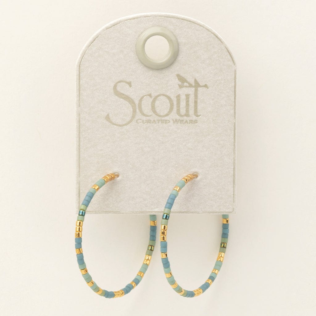 EAR Chromacolor Miyuki Small Hoop - Turquoise Mint/Gol