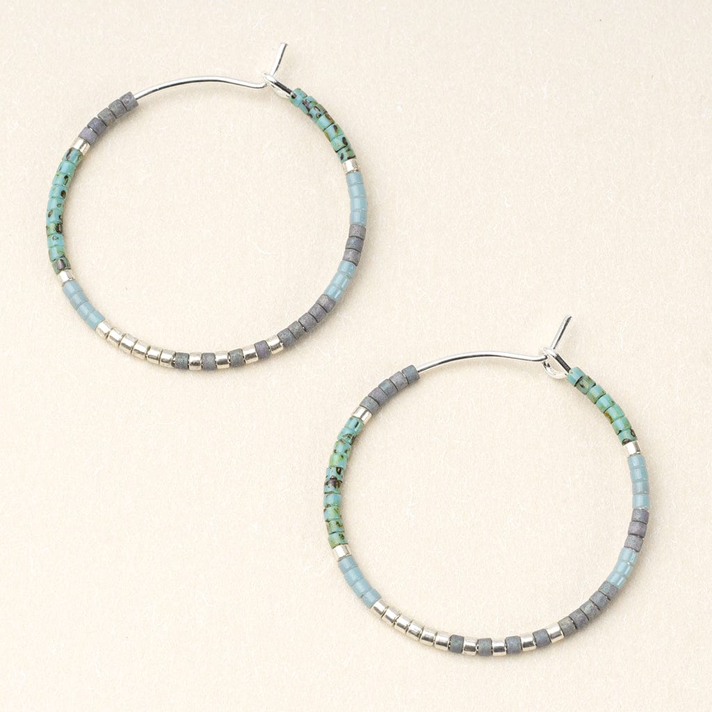 EAR Chromacolor Miyuki Small Hoop - Turquoise Multi/Silver