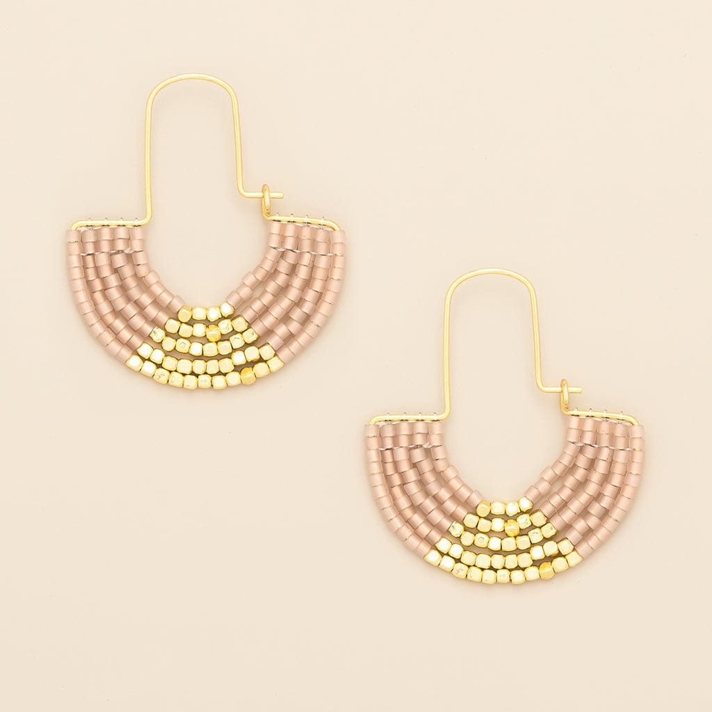 EAR Chromacolor Miyuki U-Hoop Earring in Blush & Gold