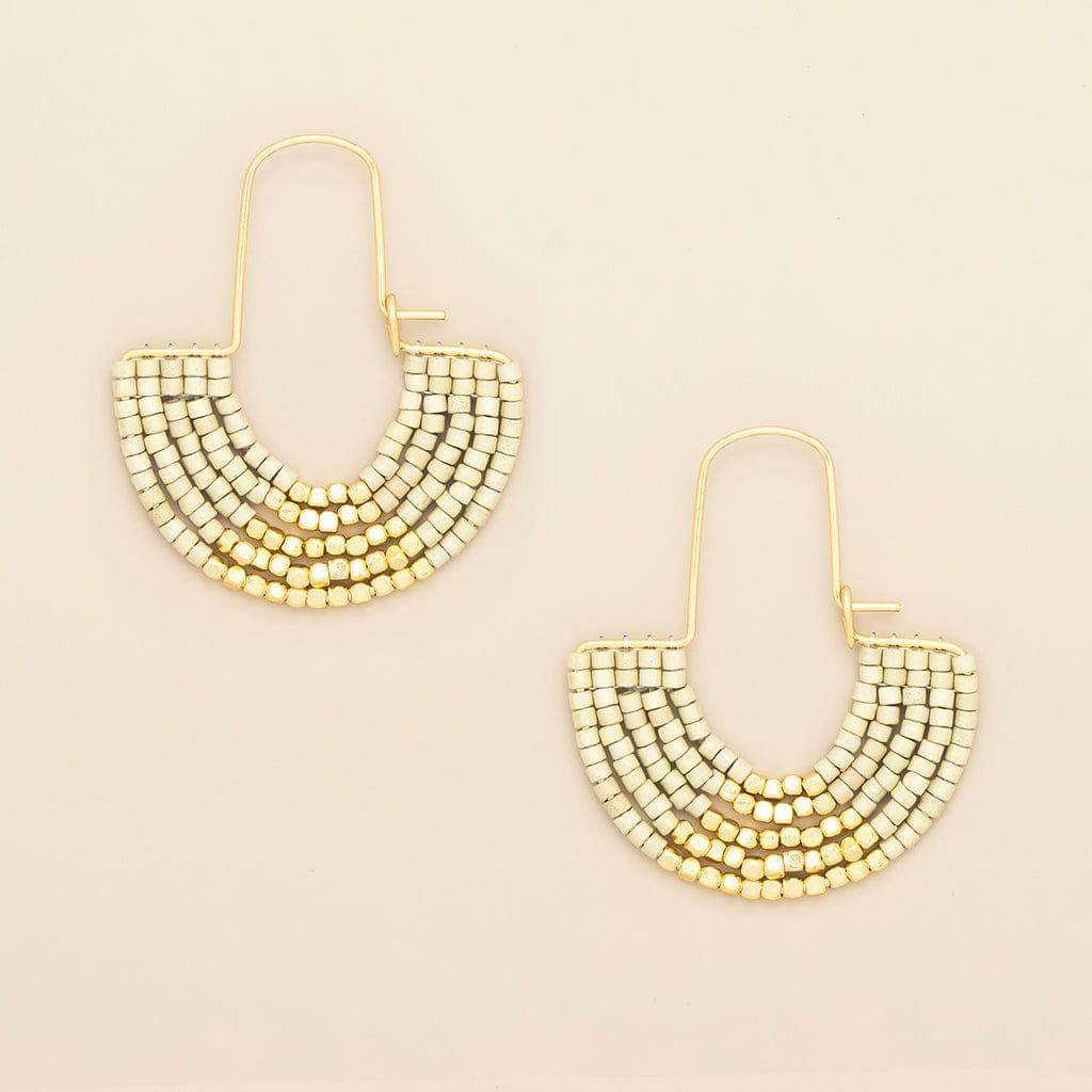 EAR Chromacolor Miyuki U-Hoop Earring in Cream & Gold