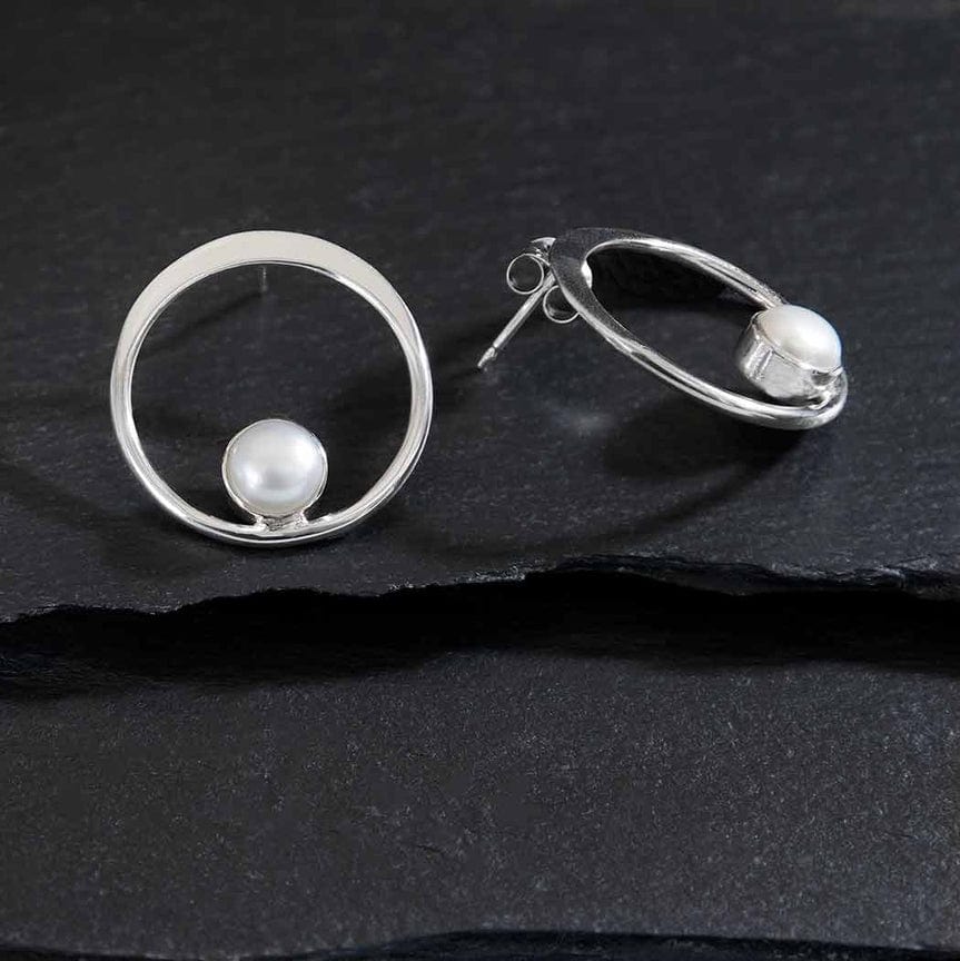 
                      
                        EAR Circle Pearl Post Earrings
                      
                    