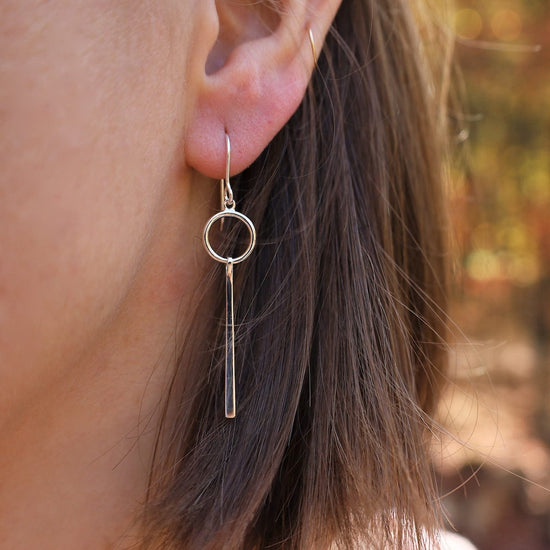 EAR Circle with Hanging Bar Earrings