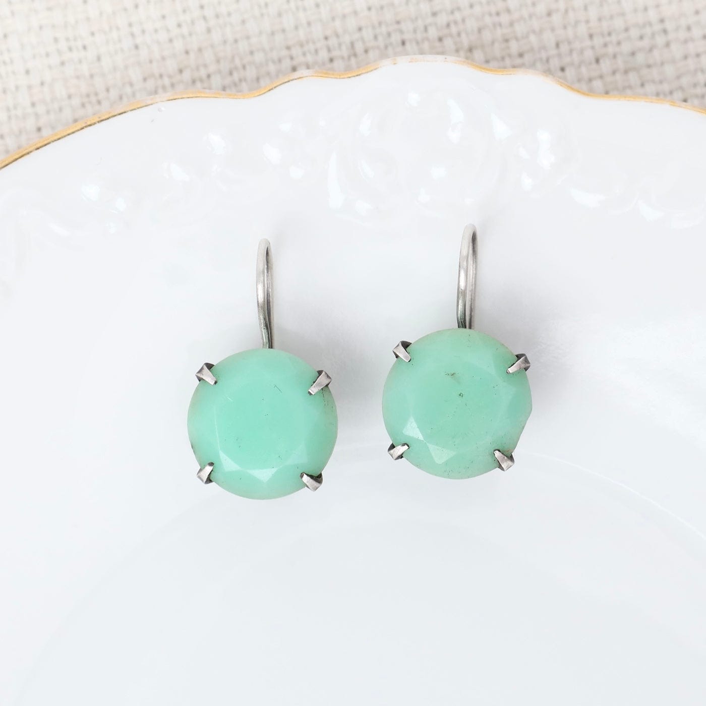 EAR Classic Faceted Chrysoprase Drop Earrings