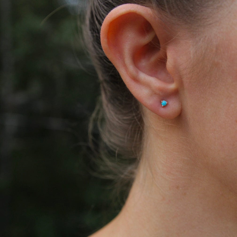 EAR Claw-set Mini Turquoise Stud