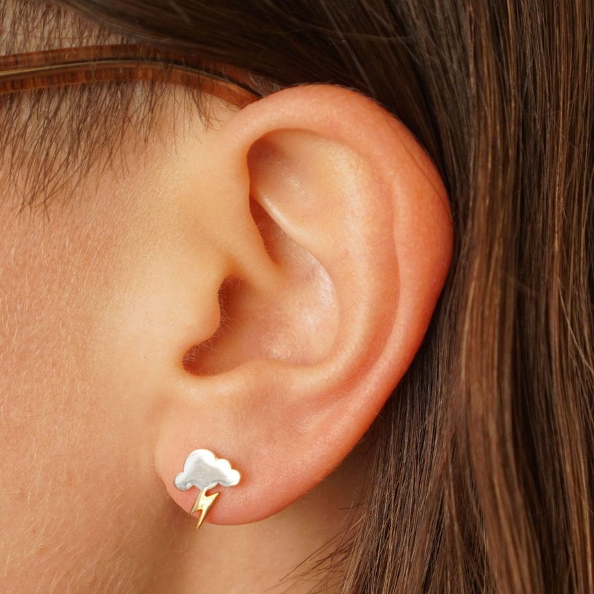 EAR Cloud and Lightning Post Earrings