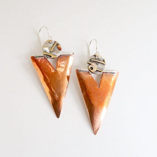 EAR Copper Inverted Triangle Earrings