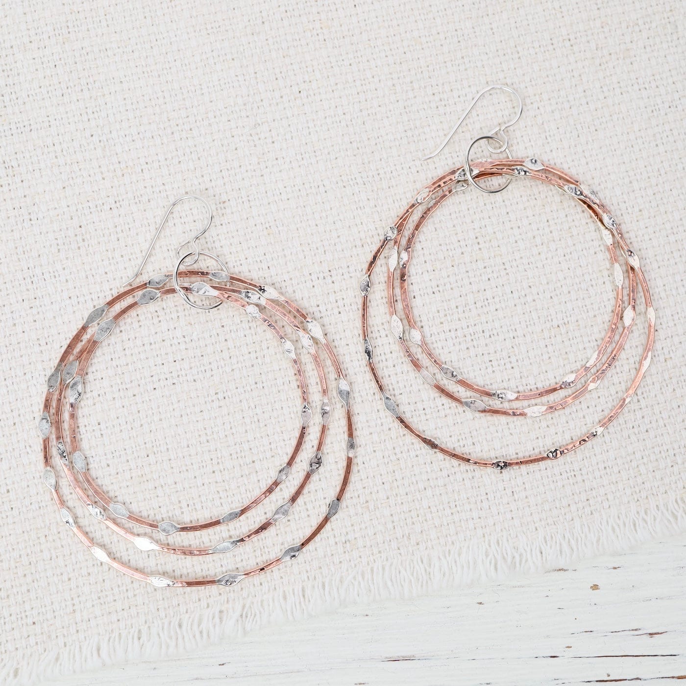 EAR Copper Morning Dew Drop Hoops