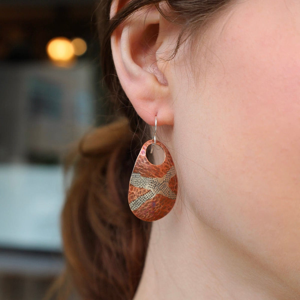 
                      
                        EAR Copper Paddle With Sterling X Earrings
                      
                    