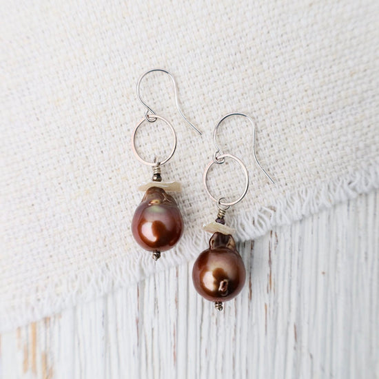 EAR Copper Pearl Earrings