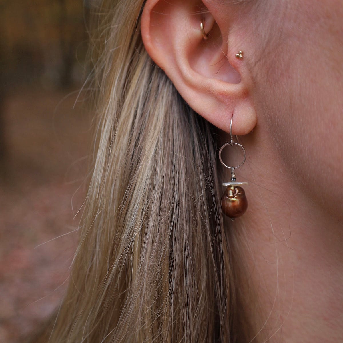 EAR Copper Pearl Earrings