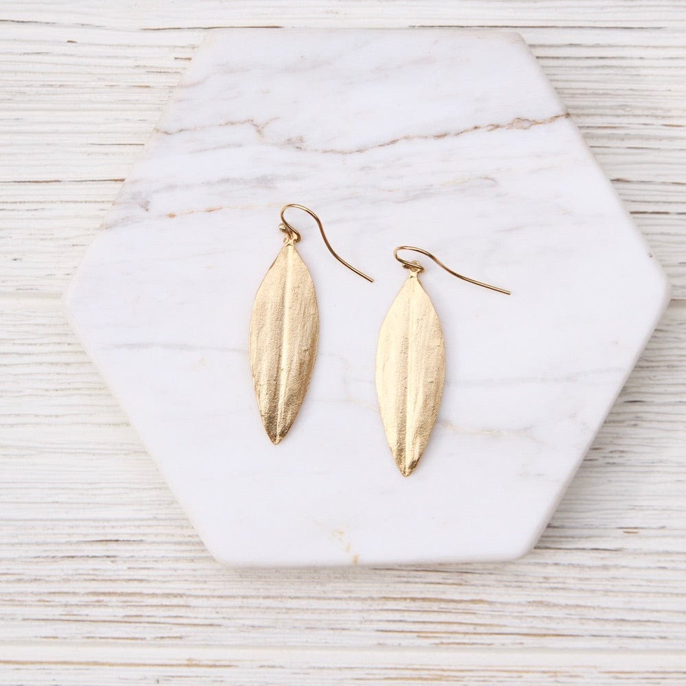 EAR Cordyline Gold Leaf Wire Earring