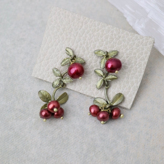 EAR Cranberry Dangle Post Earrings