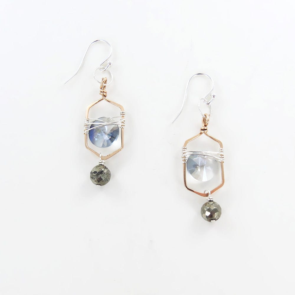 
                      
                        EAR CRYSTAL COIN AND PYRITE EARRING
                      
                    