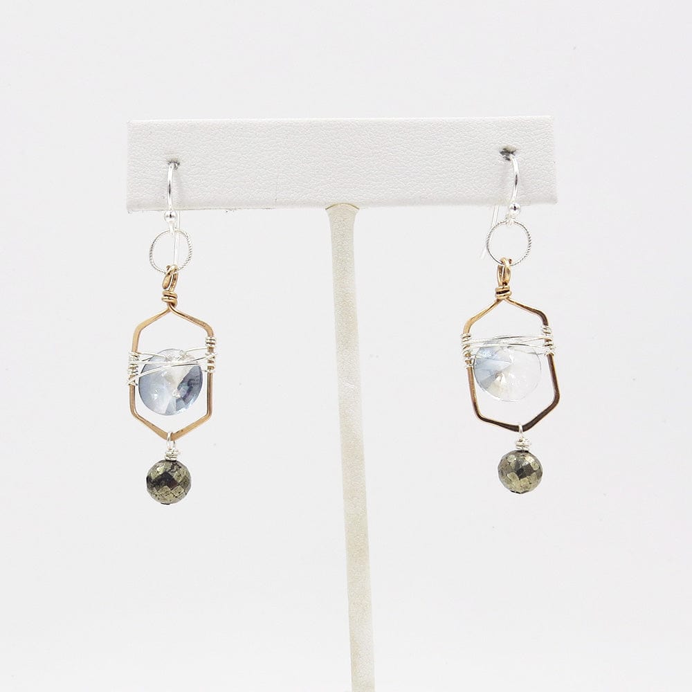 
                      
                        EAR CRYSTAL COIN AND PYRITE EARRING
                      
                    