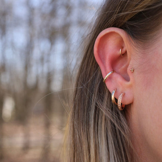 EAR-CUFF Gold Filled Thin Plain Round Ear Cuff