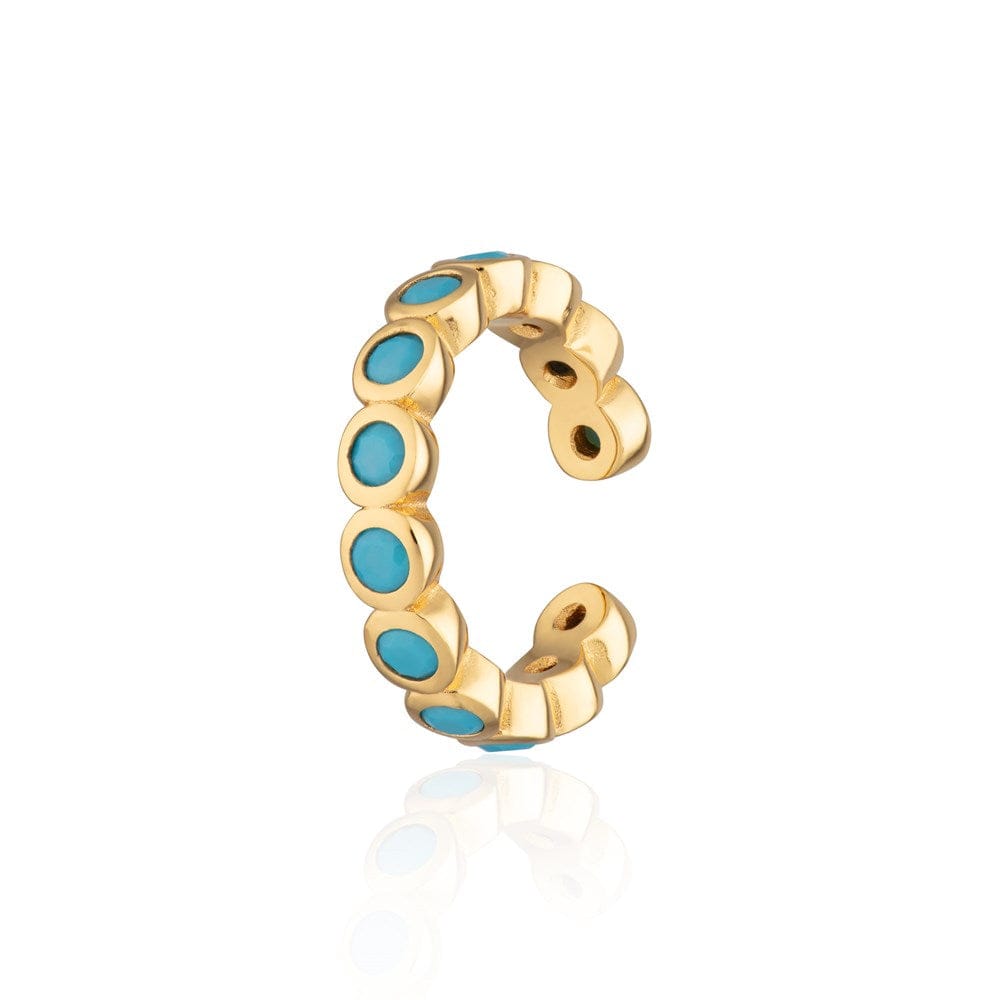 EAR-CUFF Turquoise Bezel Single Ear Cuff