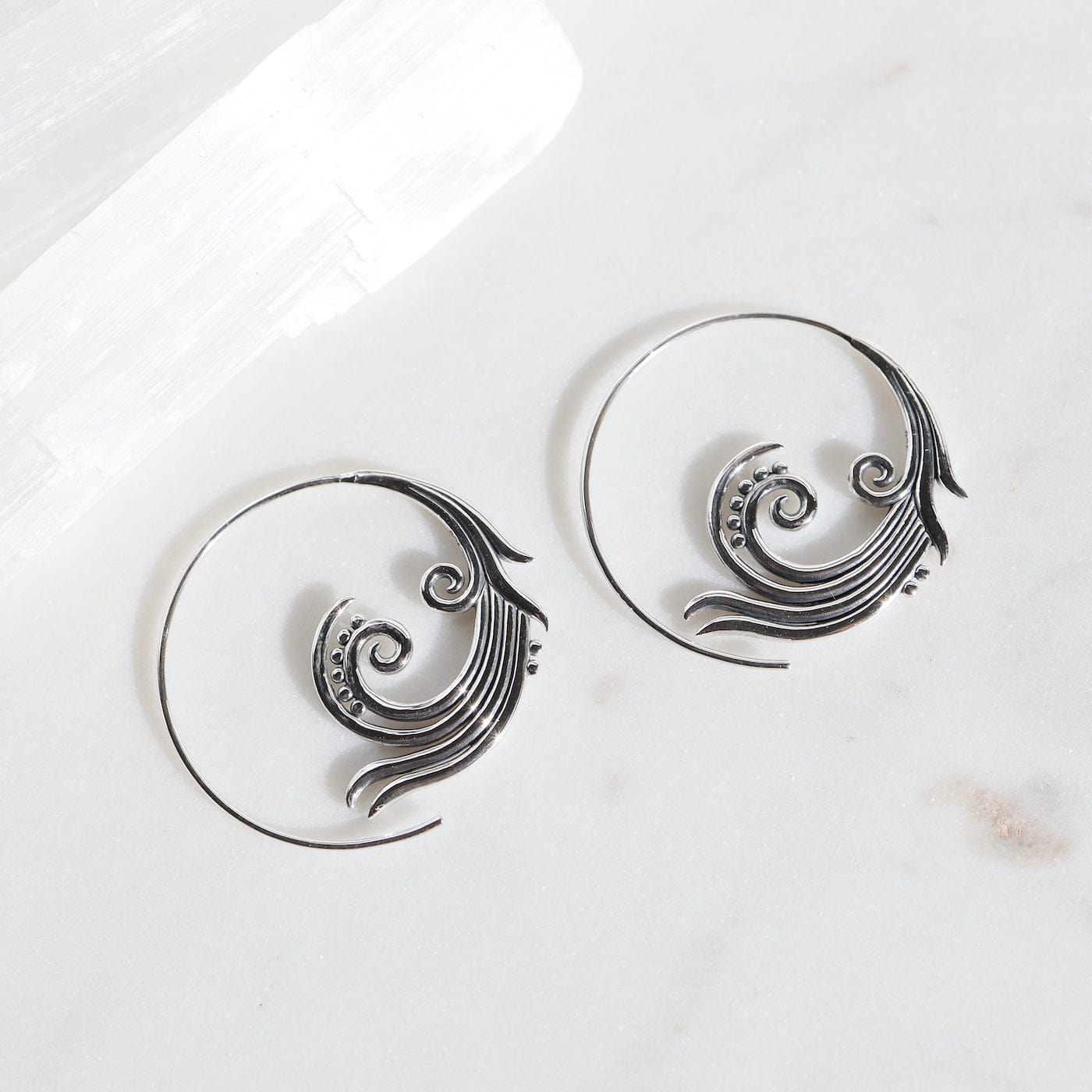 EAR Curled Grass Spiral Hoops