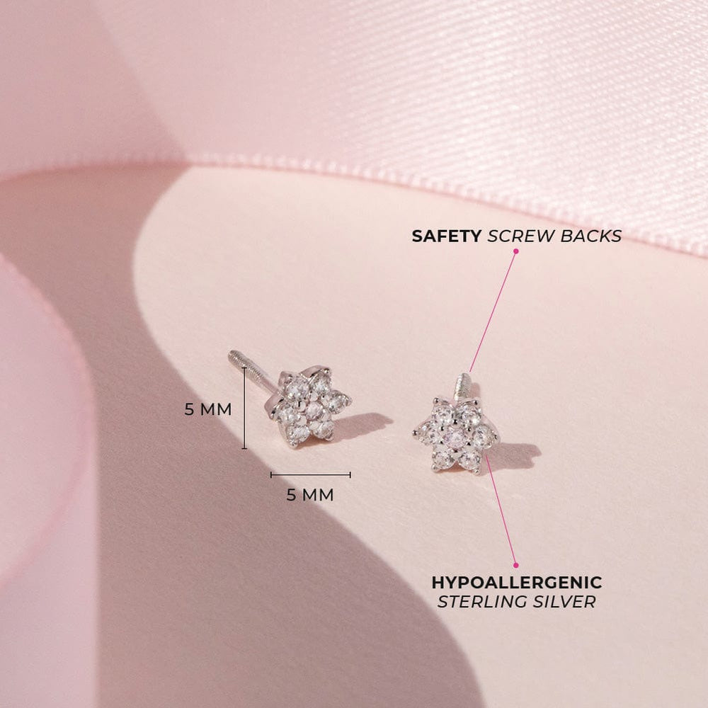 
                      
                        EAR CZ Cluster Flower Earrings - Screw Back
                      
                    