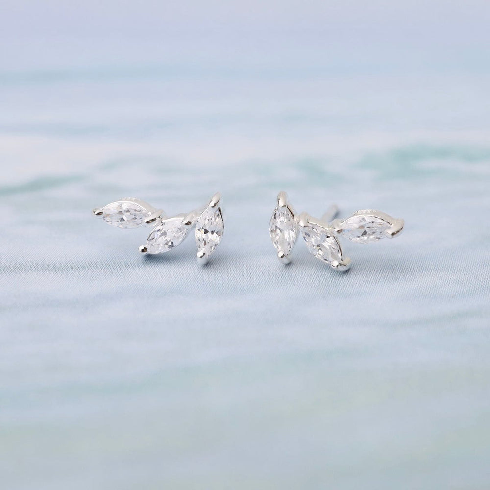 EAR CZ Marquise Climber - Sterling Silver