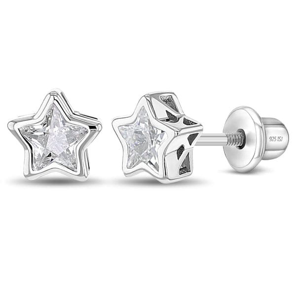 EAR CZ Star Children`s Earrings - Screw Back