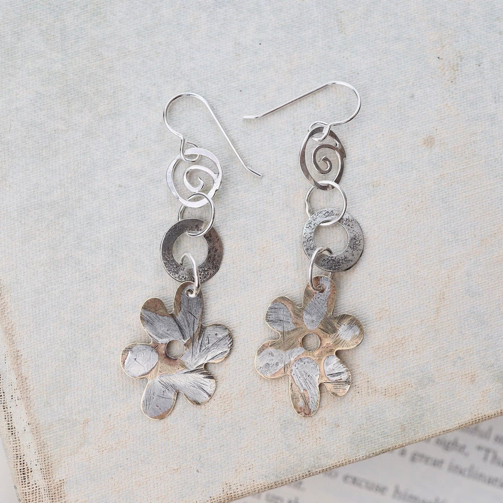 
                  
                    EAR Dangly Brass Flower Earrings
                  
                