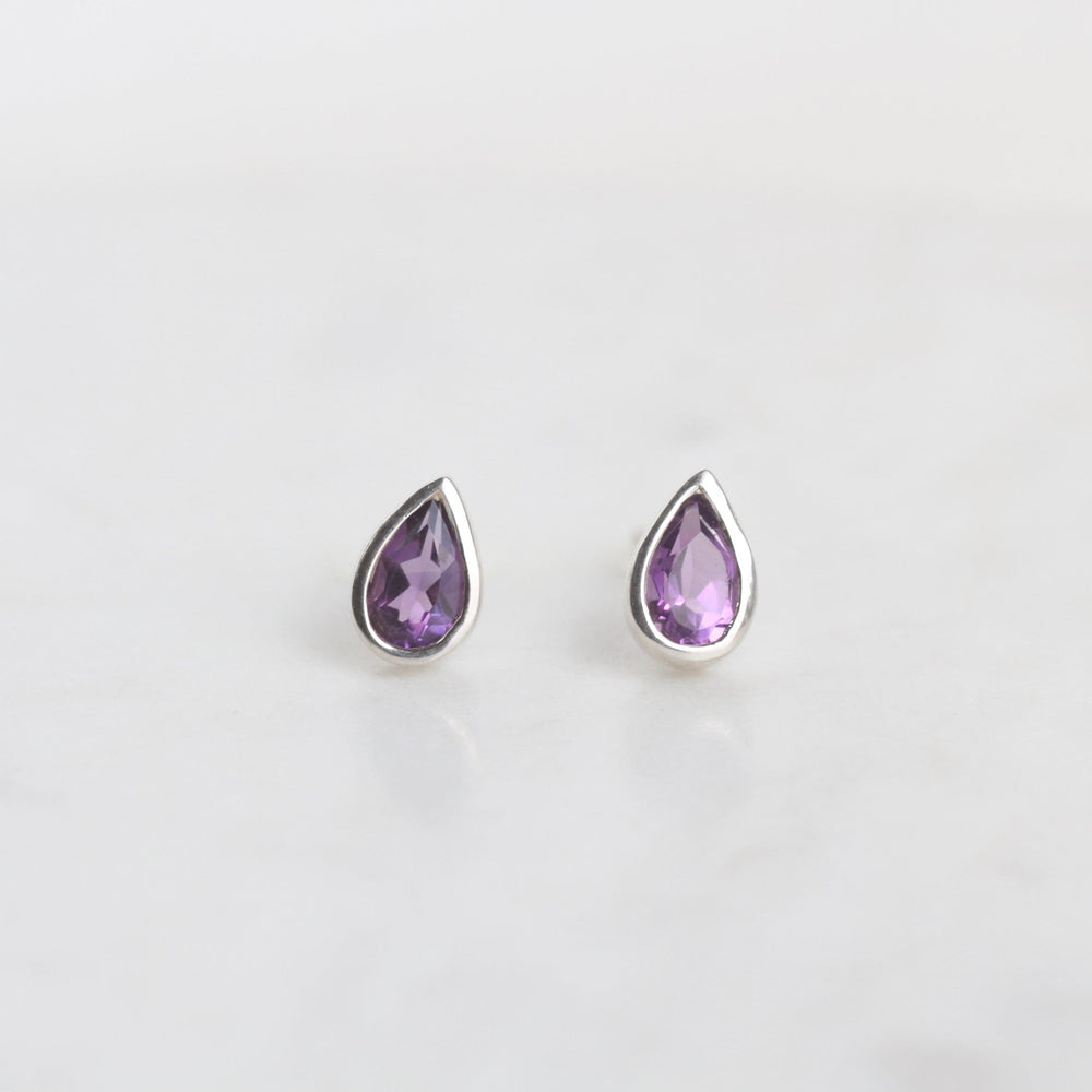 EAR Dewdrop Amethyst Post Earring