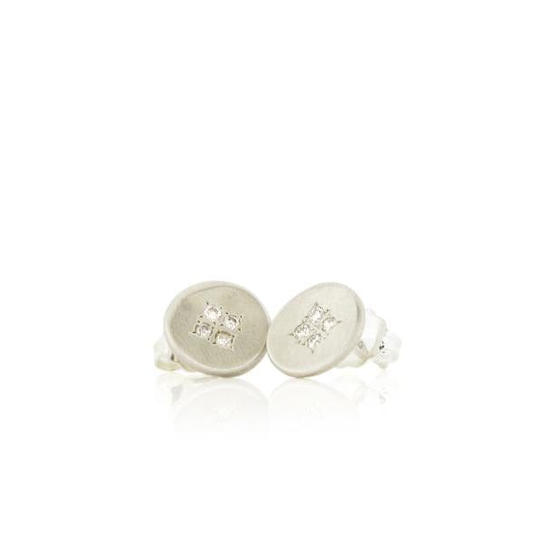 EAR-DIA SILVER FOUR STAR WAVE STUD