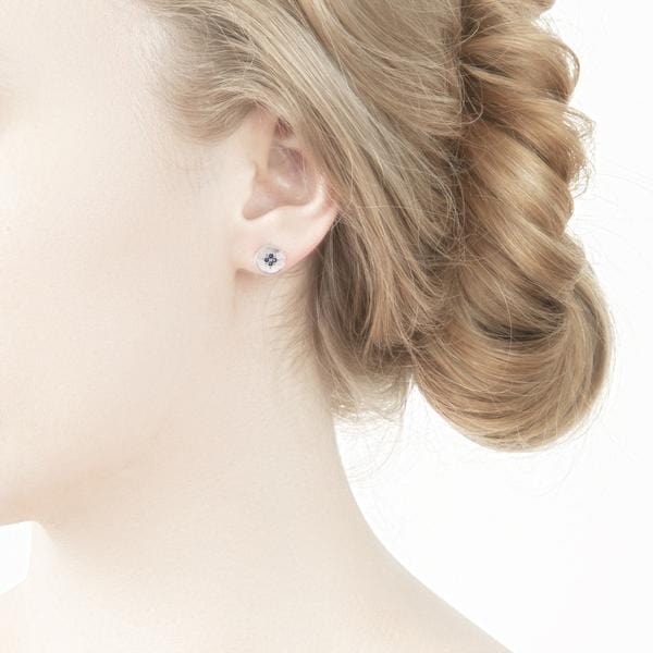 EAR-DIA SILVER FOUR STAR WAVE STUD