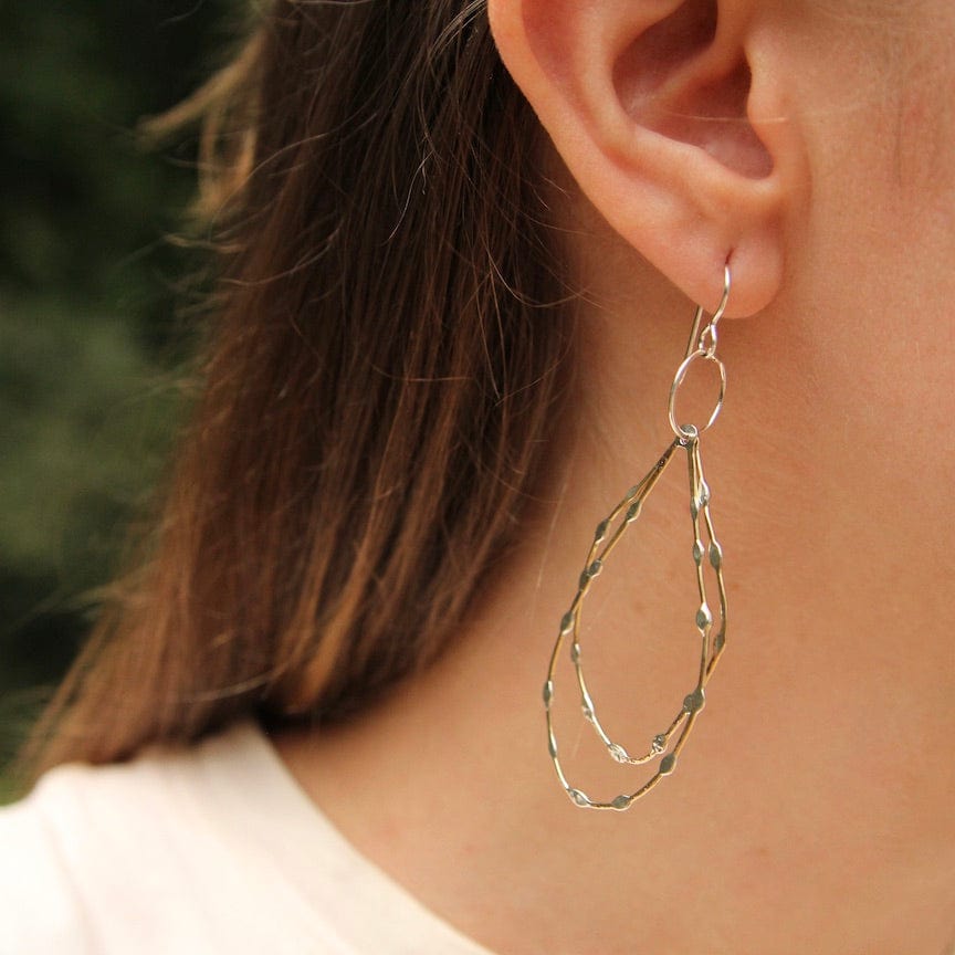 
                      
                        EAR Double Brass Tear Drop with Sterling Dots Earrings
                      
                    