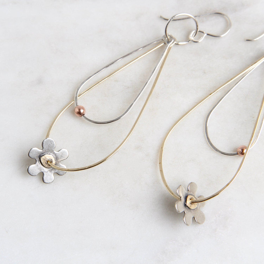 
                  
                    EAR Double Dewdrops of Brass & Sterling Silver Earrings
                  
                